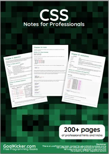 CSS Notes For Professionals cover