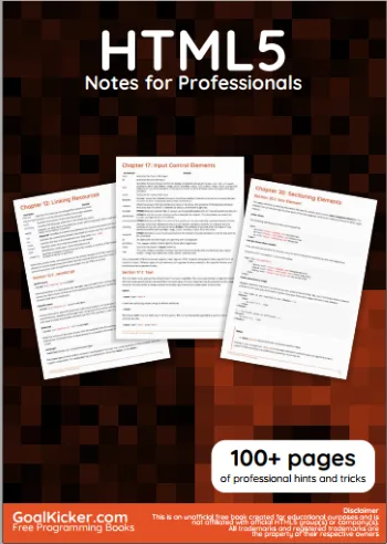 HTML5 Notes For Professionals cover