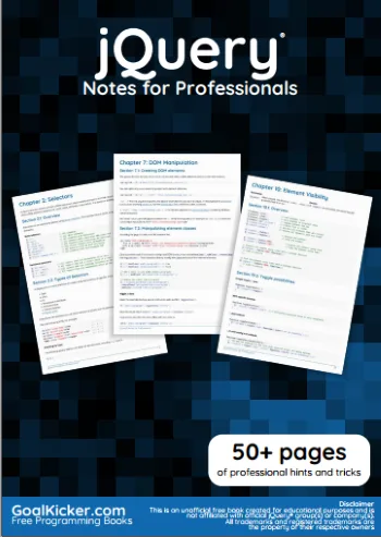 Jquery Notes For Professionals cover