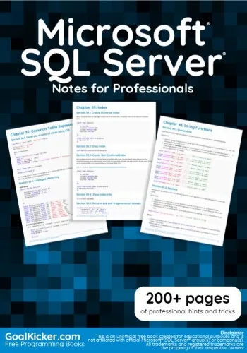 Microsoft SQL Server Notes For Professionals cover