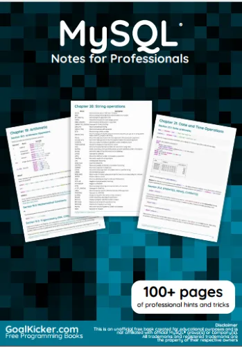 MySQL Notes For Professionals cover