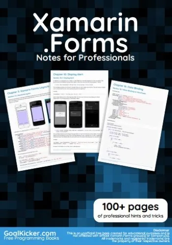 Xamarin Forms Notes For Professionals cover